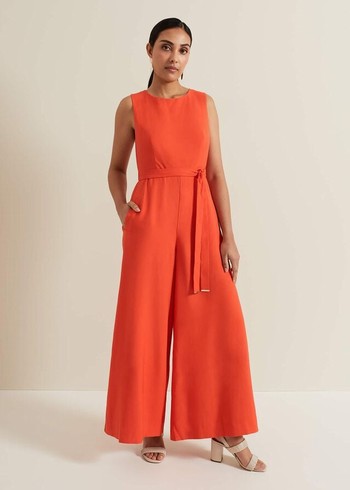 Phase Eight Petite Marta Red Culotte Jumpsuit Red USA | 6879421-KG